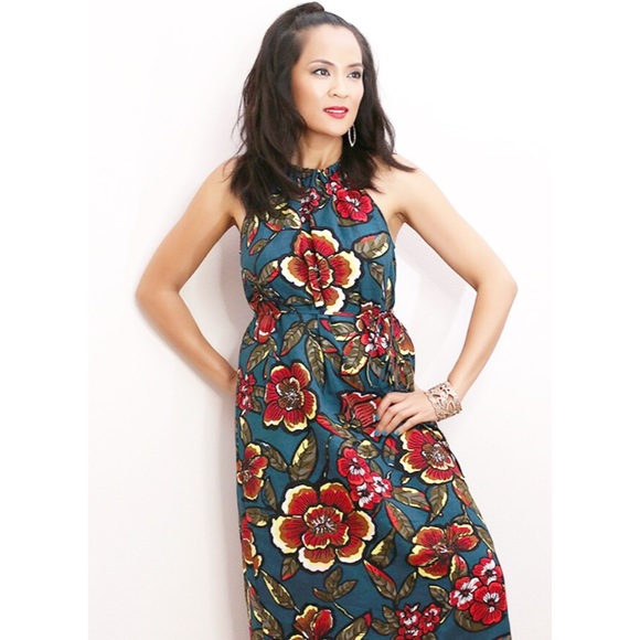 NWT Linen Loft Paradise Teal Maxi Dress - Picture 5 of 14